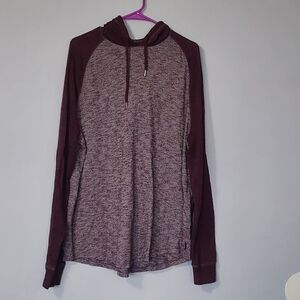 Express Burgundy Hooded Shirt